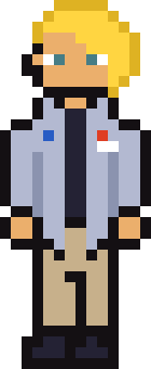 Pixel art character.